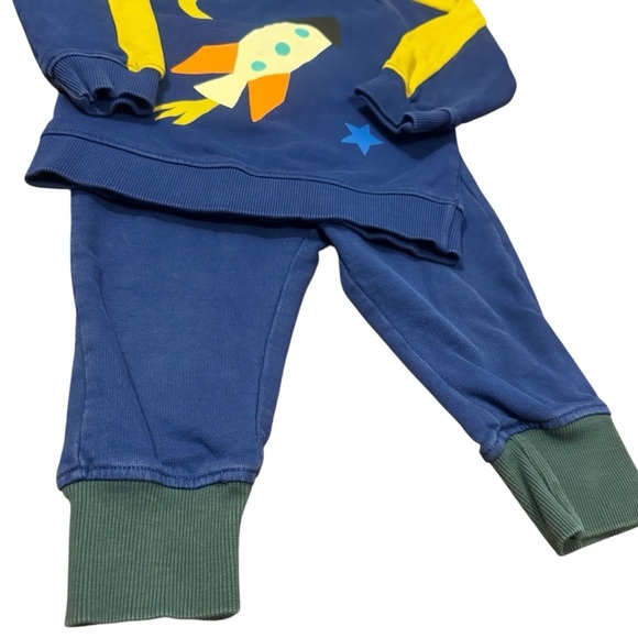 Hanna Andersson Outer Space Rocket Ship Sweat Pant Set Colorblock Size 2T - Picture 4 of 5